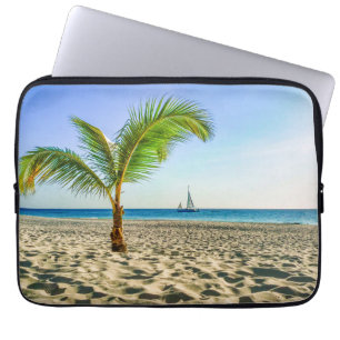 Capa Para Notebook Praias Tropicais Maré, Palm Tree, Aruba