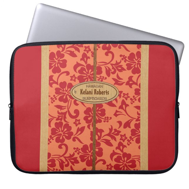 Capa Para Notebook Prancha de madeira do monograma do falso havaiano (Frente)
