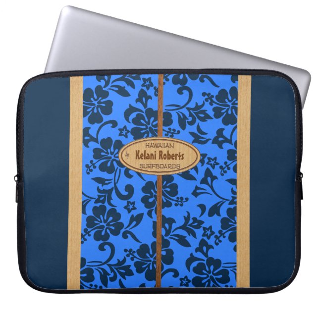 Capa Para Notebook Prancha de madeira do monograma do falso havaiano (Frente)