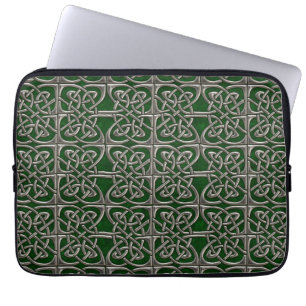 Capa Para Notebook Prata e teste padrão conectado verde do céltico