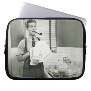 Capa Para Notebook Pratos de lavagem do homem