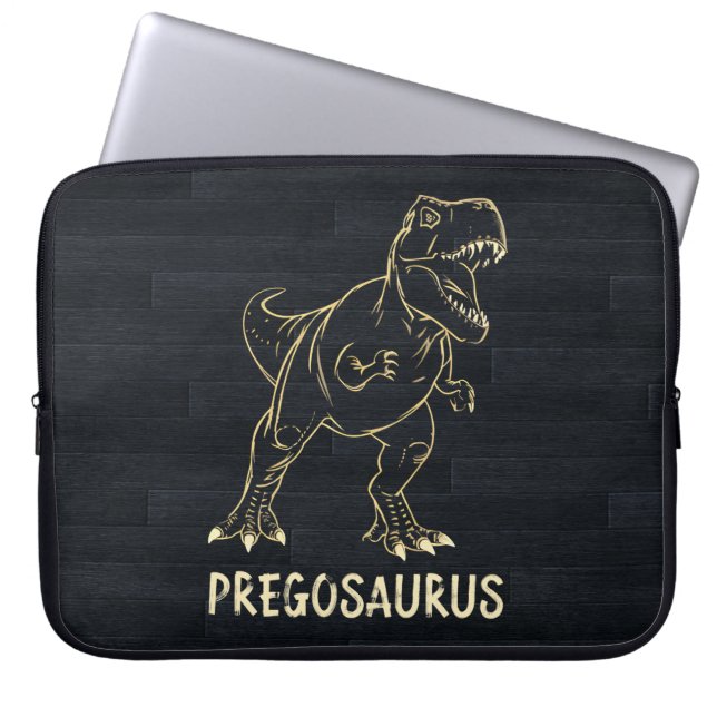Capa Para Notebook Pregosaurus Engraçado Anúncio de Gravidez Dino Mãe (Frente)