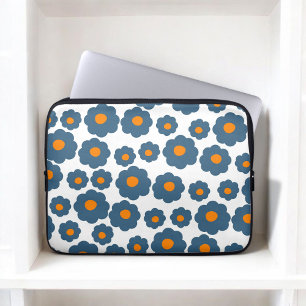Capa Para Notebook Preppy Blue Orange Hippie Flower Laptop Sl