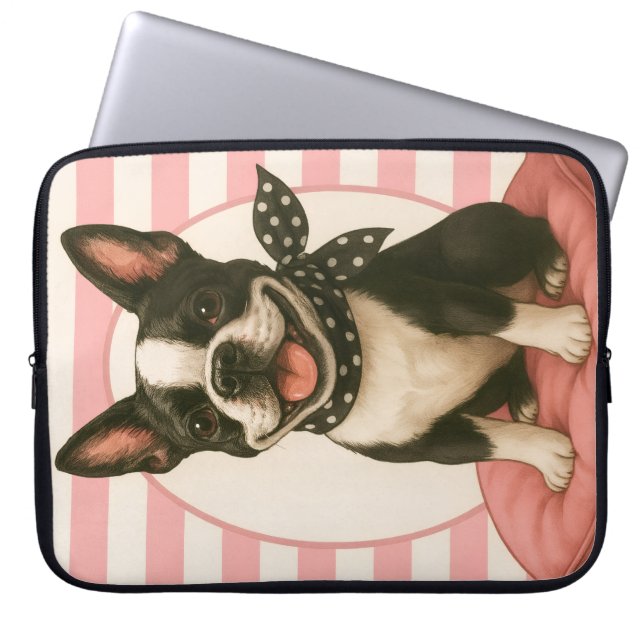 Capa Para Notebook Preppy Boston Terrier (Frente)