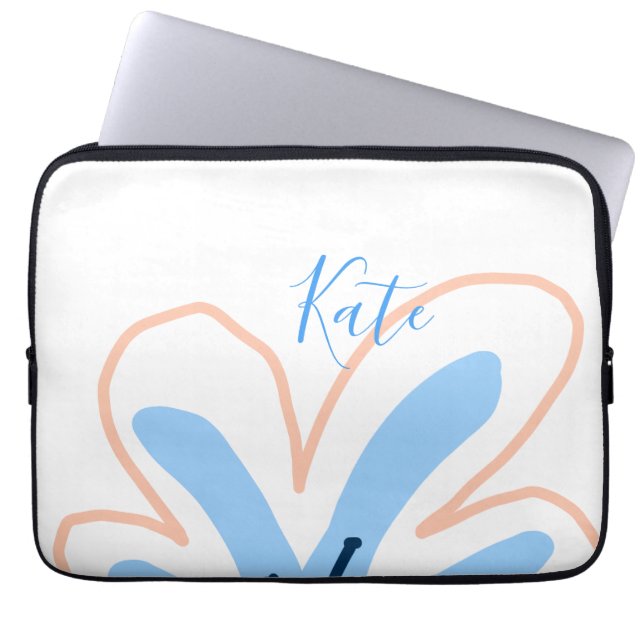 Capa Para Notebook Presente boho retrô flor pastel laranja azul adici (Frente)