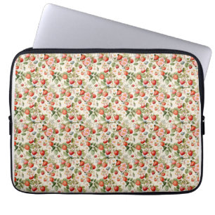 Capa Para Notebook Presente de Aniversário Morango e Flor Sem Costu