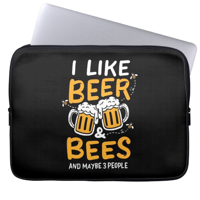 Capa Para Notebook Presente de apicultor | Eu Gosto De Cerveja E Abel (Frente)