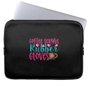 Capa Para Notebook Presente de Enfermeira Esfregões de café Luvas d