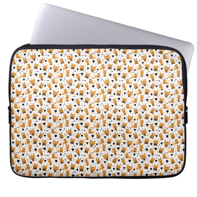 Capa Para Notebook Presente de Gato | Padrões para gatos brancos (Frente)