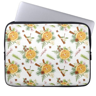Capa Para Notebook Presente de Natal Alegre Laranja Verde