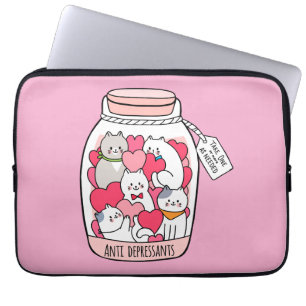 Capa Para Notebook Presente Divertido de Antidepressivo de Gato para