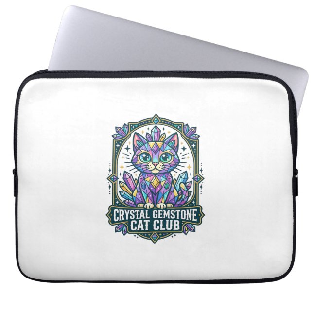 Capa Para Notebook Presente para Mãe de Gato com Cristal Gemstone - C (Frente)