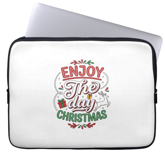 Capa Para Notebook Presente Rena de Natal Aproveite o Dia (Frente)
