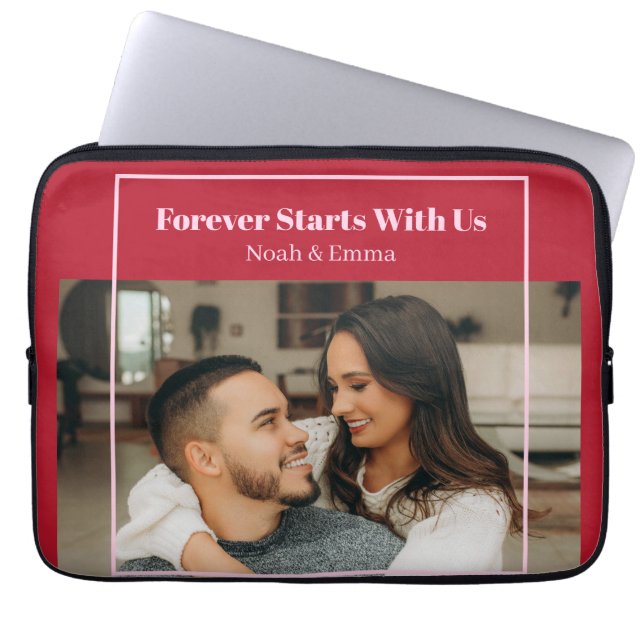 Capa Para Notebook Presente Romântico Personalizado com Foto e Texto  (Frente)