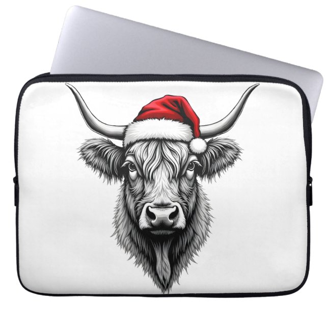 Capa Para Notebook Presentes de Natal do Papai Noel do Bebe Vaca High (Frente)