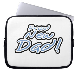 Capa Para Notebook Presentes de Novo papai Orgulhosos de Texto Azul/P