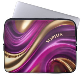 Capa Para Notebook Presentes modernos para o rosa-púrpura e Dourado-
