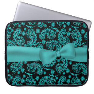 Capa Para Notebook Preto & caixa do laptop do teste padrão de Paisle