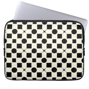 Capa Para Notebook Preto e Branco Geométrico Moderno Minimalista