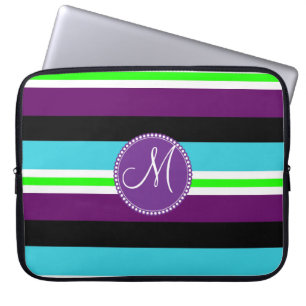 Capa Para Notebook Preto roxo do limão da cerceta do teste padrão