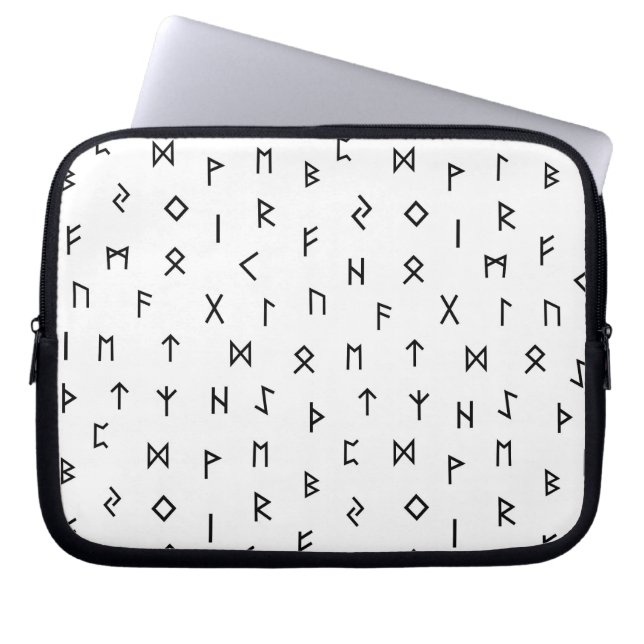 Capa Para Notebook Preto Viking roda em fundo branco (Frente)