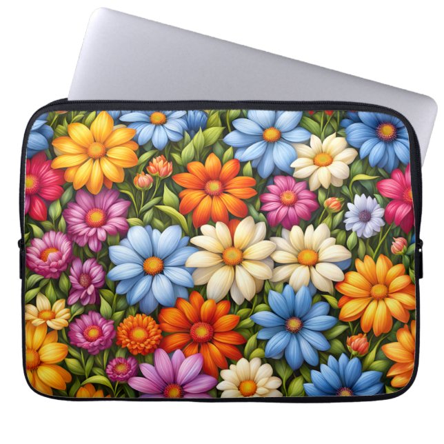 Capa Para Notebook Pretty flowers, brightly colored, (Frente)