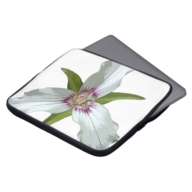 Capa Para Notebook Primavera de Flor Selvagem de Trilium Pintado (Frente Topo)