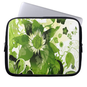 Capa Para Notebook Primavera Emerald Green Floral