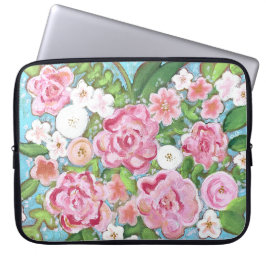 Capa Para Notebook Primavera Floral cor-de-rosa Bolsa de laptop Bloom