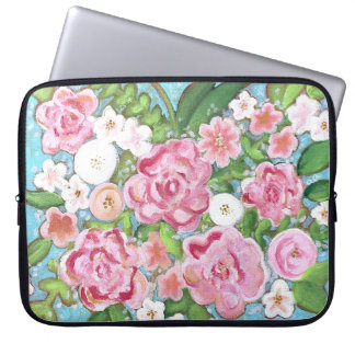 Capa Para Notebook Primavera Floral cor-de-rosa Bolsa de laptop Bloom