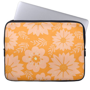 Capa Para Notebook Primavera Floral Retro Laranja Vibrante e Presente