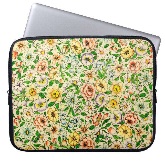 Capa Para Notebook Primavera Floral tradicional indiano (Frente)