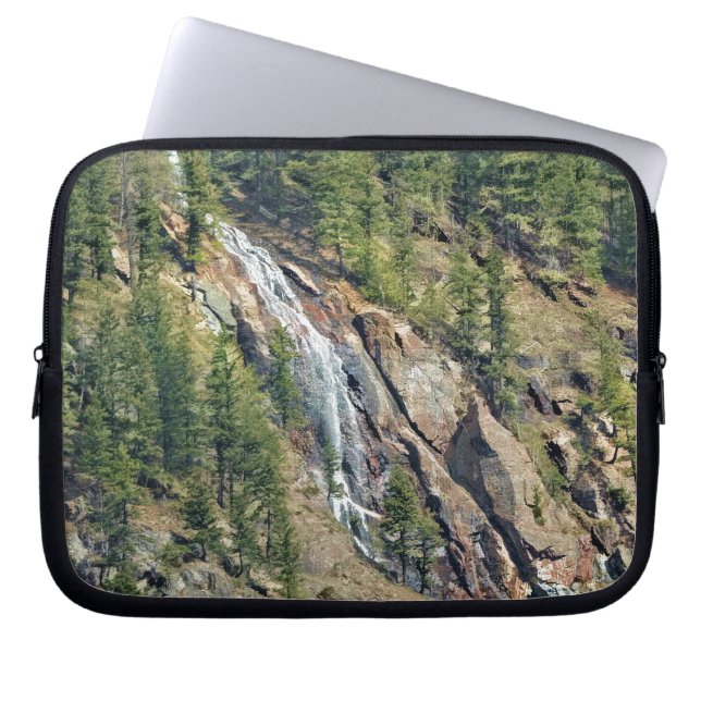 Capa Para Notebook Primavera no Rockies Canada Scenic Waterfall Art (Frente)