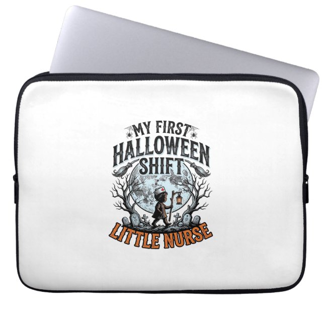 Capa Para Notebook Primeiro Enfermeira de Halloween Fantasma Lua Bebê (Frente)