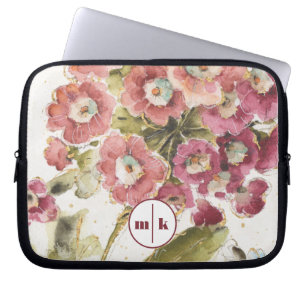 Capa Para Notebook Prímula cor-de-rosa do monograma