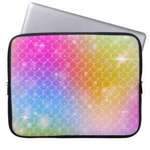 Capa Para Notebook Princesa sereia com balanças arco-íris kawaii