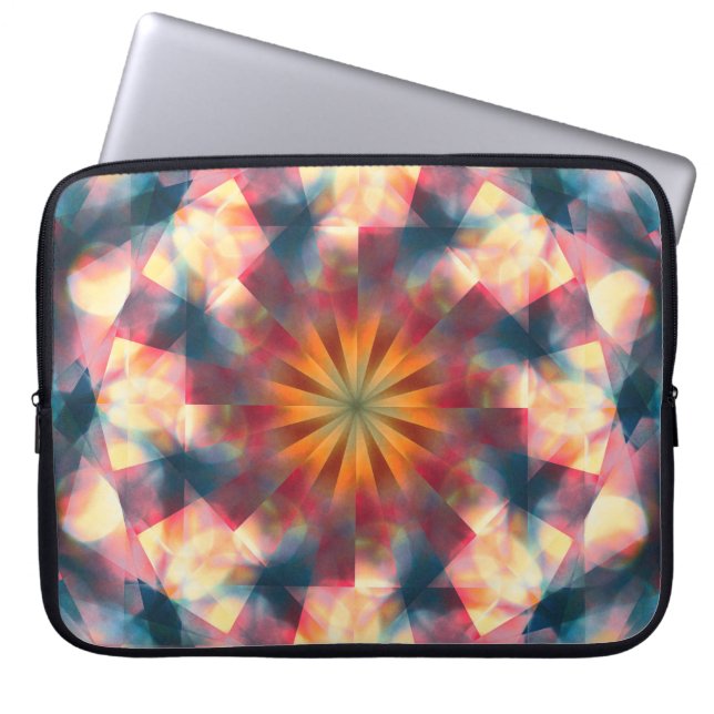 Capa Para Notebook Prismático Caleidoscópico Psicodélico Mandala (Frente)