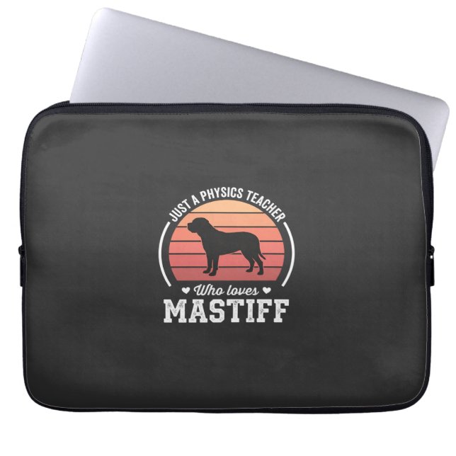Capa Para Notebook Professor de Física Mastiff Amante de Cães (Frente)