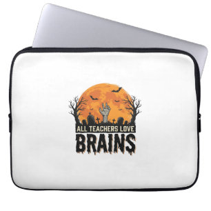 Capa Para Notebook Professor de Halloween Cérebros Design Vetorial Vi