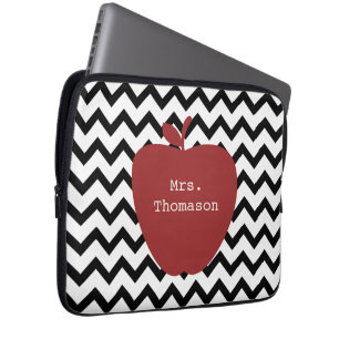 Capa Para Notebook Professor preto & branco de Apple vermelho de