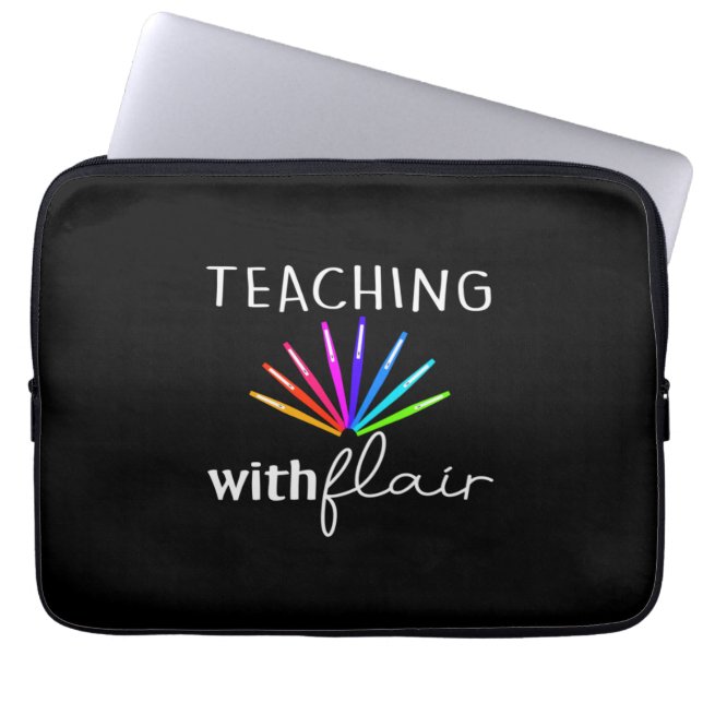 Capa Para Notebook Professora Oferece Ensino De Presente Com Flair (Frente)