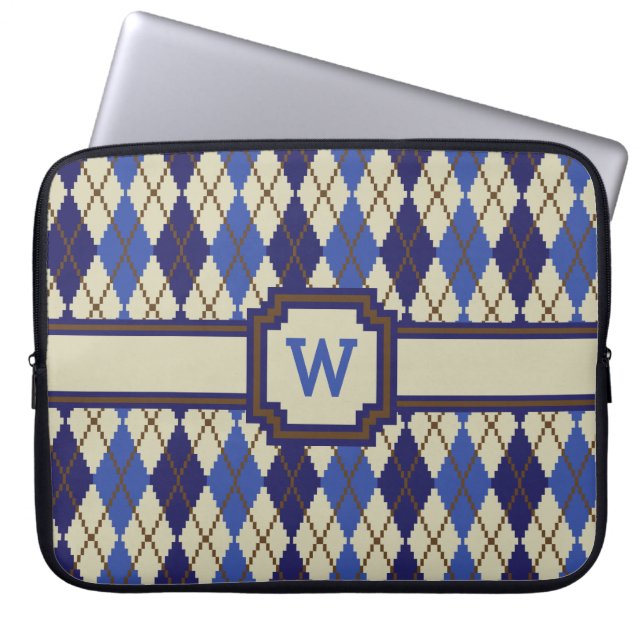 Capa Para Notebook Protetor de Laptop Argyle com Torta de Mirtilo (Frente)