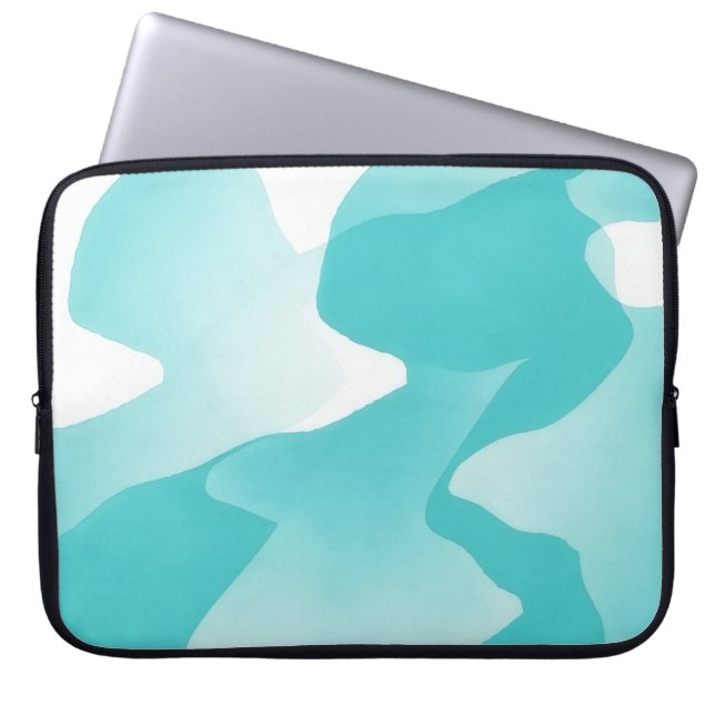 Capa Para Notebook Protetor de Laptop Arte Abstrata Azul Água (Frente)