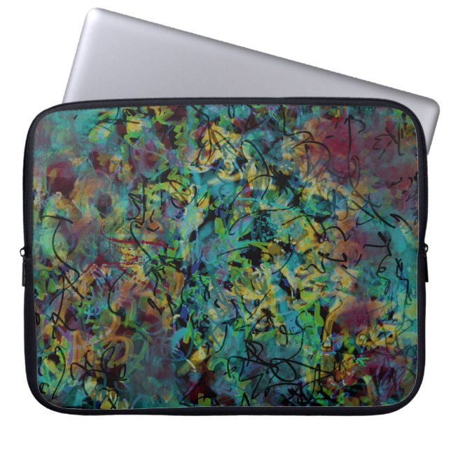 Capa Para Notebook Protetor de Laptop Arte Abstrata Rabiscada Multico (Frente)