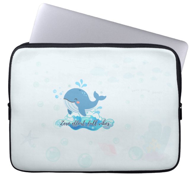 Capa Para Notebook Protetor de Laptop Baleia | Estética Oceânica (Frente)