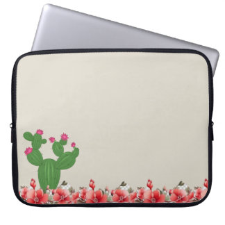 Capa Para Notebook Protetor de Laptop Cactus Laranja Flores Floral