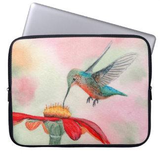 Capa Para Notebook Protetor de laptop com arte de beija-flor em aquar