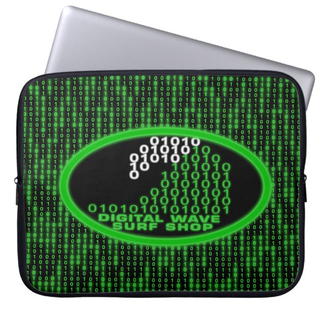 Capa Para Notebook Protetor de Laptop com Código Binário Chuva Logo D (Frente)
