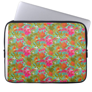 Capa Para Notebook Protetor de laptop com flores tropicais e estampa