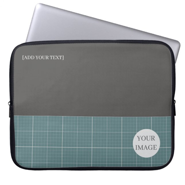 Capa Para Notebook Protetor de Laptop com Grade Geométrica Blueprint  (Frente)